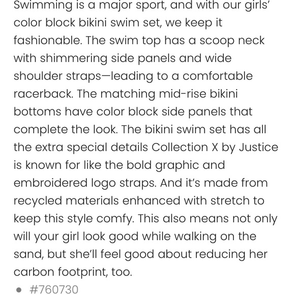 Girls swimsuit bikini size 16/18 (XL),Color block, pink with light gold trim - Picture 3 of 4